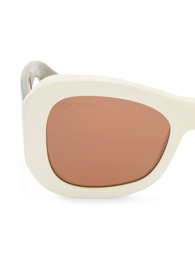 Off-white Logo-print Sunglasses In Braun