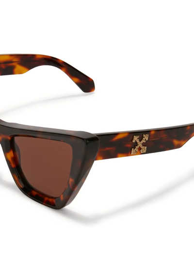 Shop Off-white Edvard Cat-eye Sunglasses In Braun