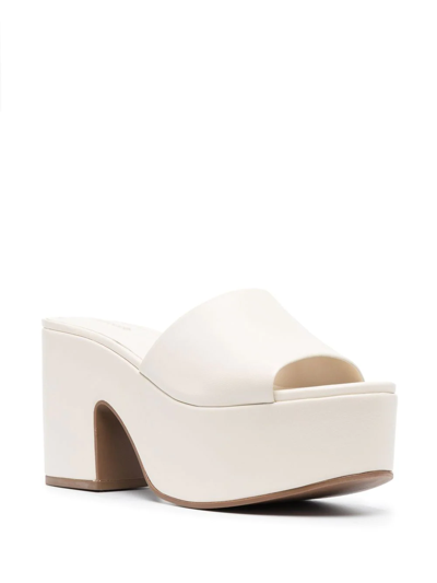 Larroude Miso Open-toe Flatform Mules In Nude