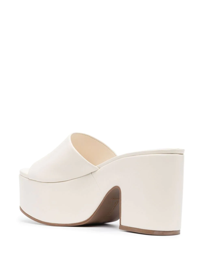 Larroude Miso Open-toe Flatform Mules In Nude