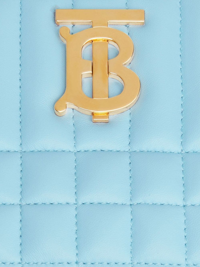 Shop Burberry Lola Quilted Crossbody Bag In Blue