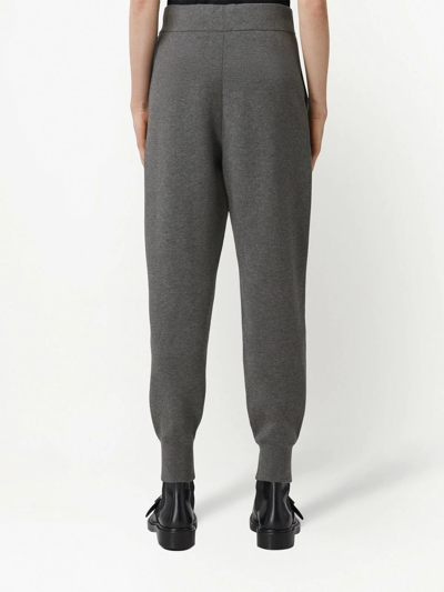 Shop Burberry Embroidered Monogram Sweatpants In Grey