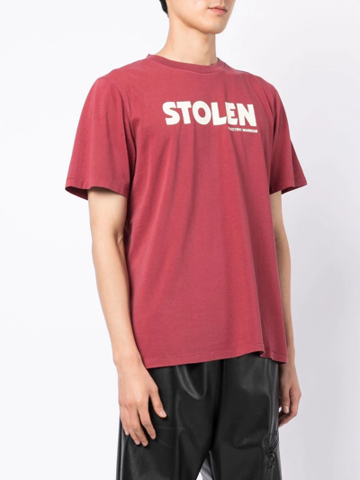 Shop Stolen Girlfriends Club Gig Poster Logo-print T-shirt In Rosa