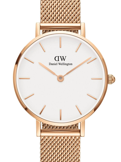 Daniel Wellington Women's Petite Melrose Rose Gold-tone Stainless Steel Watch 32mm In Weiss