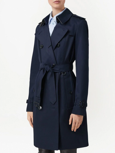 Shop Burberry The Mid-length Chelsea Heritage Trench Coat In Blue