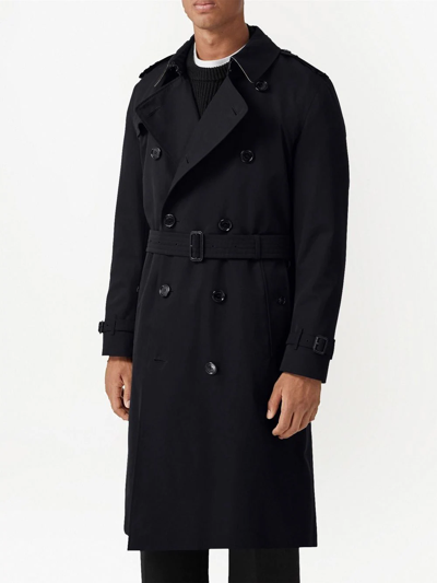 Burberry Kensington Heritage Long Trench Coat In Schwarz