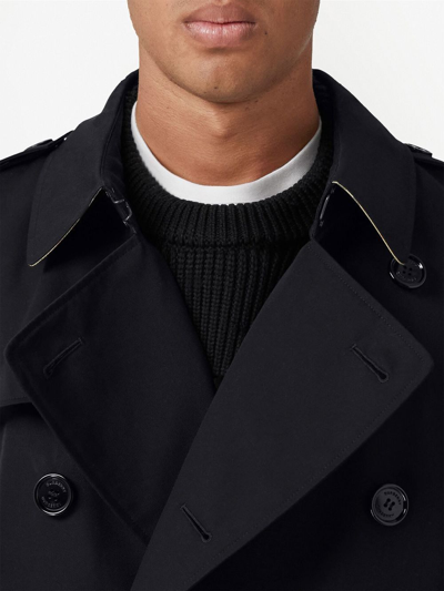 Burberry Kensington Heritage Long Trench Coat In Schwarz