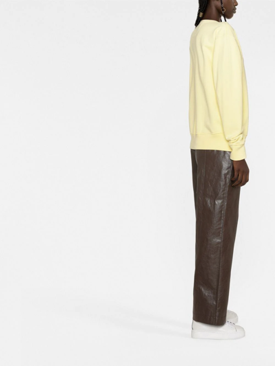 Shop Polo Ralph Lauren Long-sleeved Cotton Sweatshirt In Gelb