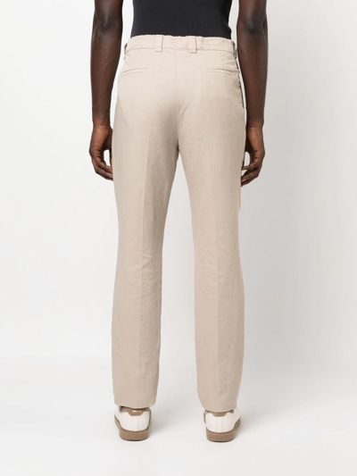 Shop Brunello Cucinelli Mid-rise Straight-leg Chinos In Neutrals