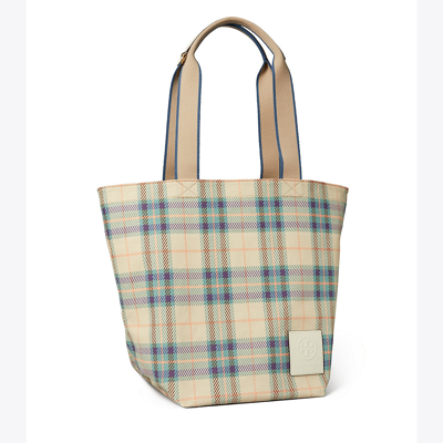 Tory burch shop ella plaid tote