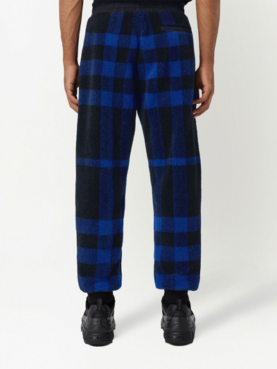 Burberry Checked Elasticated-waist Jogging Pants In Blue