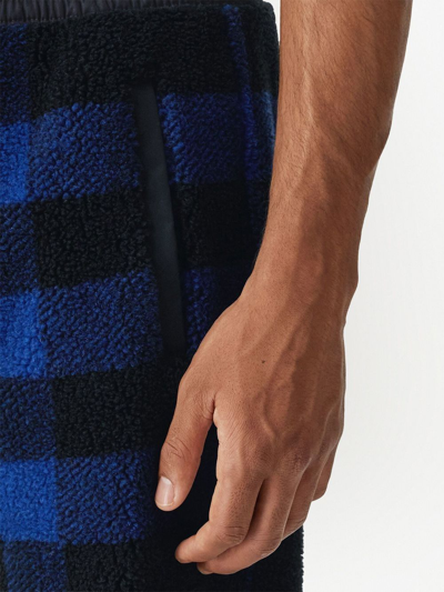 Burberry Checked Elasticated-waist Jogging Pants In Blue