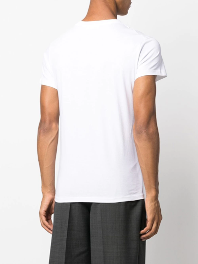 Jil Sander V-neck Cotton T-shirt In Weiss