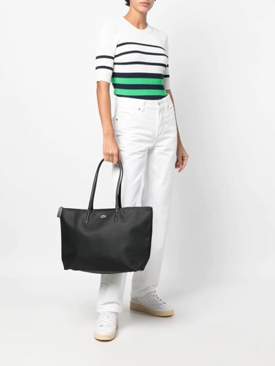 Lacoste Concept Appliqué-logo Tote Bag In Schwarz