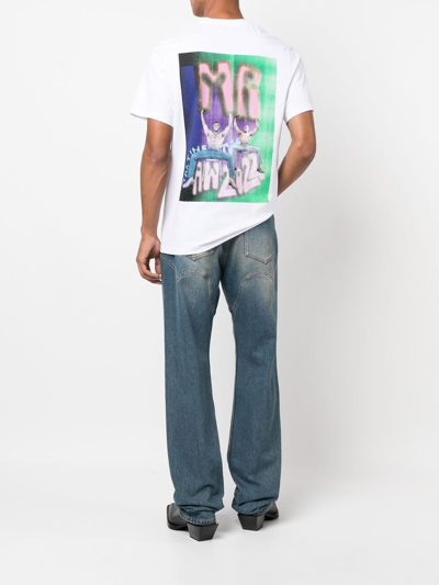 Shop Martine Rose Rear Graphic-print T-shirt In Weiss