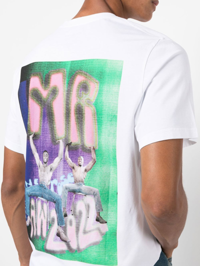 Shop Martine Rose Rear Graphic-print T-shirt In Weiss