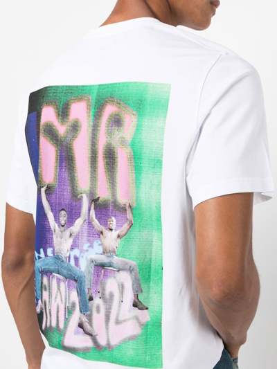 Martine Rose Rear Graphic-print T-shirt In Weiss