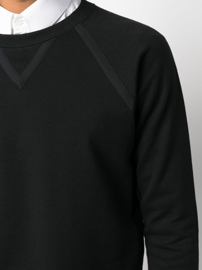Shop Saint Laurent Crew-neck Raglan-sleeve Sweatshirt In Schwarz
