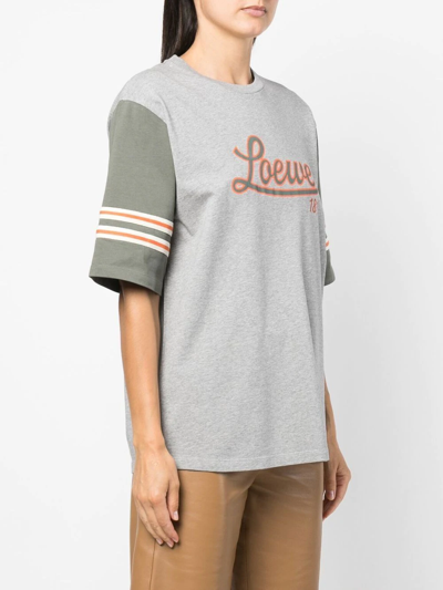 Shop Loewe Logo-print Cotton T-shirt In Grey