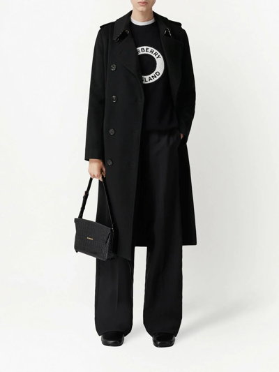 Burberry Cashmere Kensington Trench Coat In Schwarz