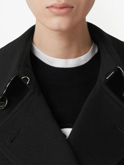 Burberry Cashmere Kensington Trench Coat In Schwarz