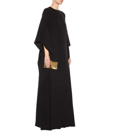 Shop Valentino Silk Maxi Dress In Black