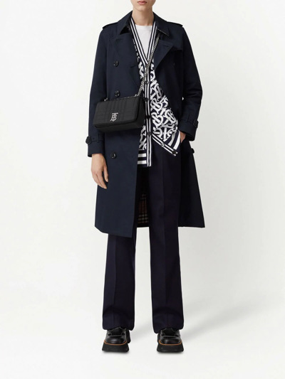 Burberry Chelsea Heritage Double-breasted Trench Coat In Blau