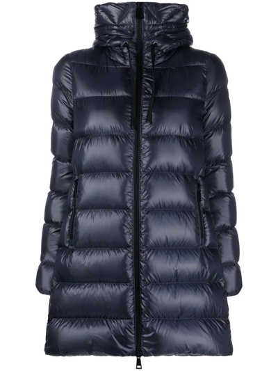 Shop Moncler Suyen Hooded Quilted Jacket In Blue