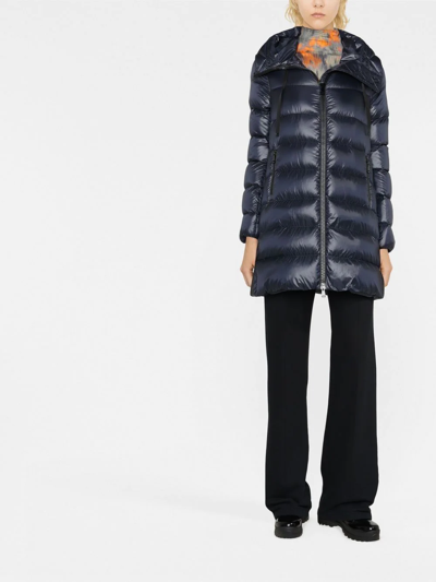 Shop Moncler Suyen Hooded Quilted Jacket In Blue