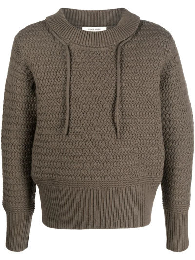 Shop Craig Green Drawstring-neck Chunky-knit Jumper In Braun