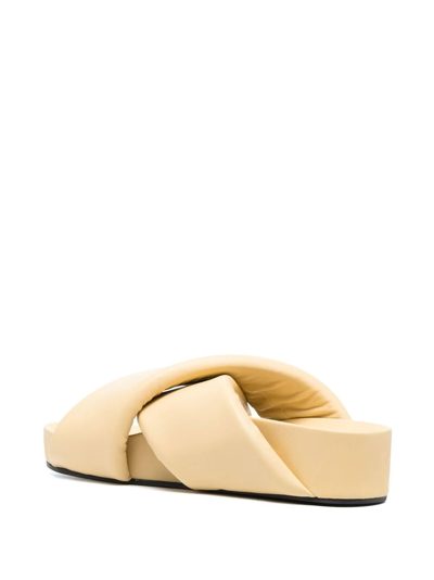 Shop Jil Sander Crossover Strap Chunky Sandals In Gelb