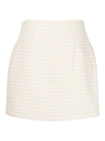 Pushbutton Button-up Mini Skirt In Rosa