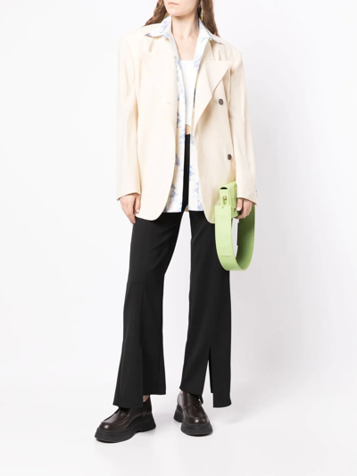 Shop Pushbutton Button-up Jacket In Weiss