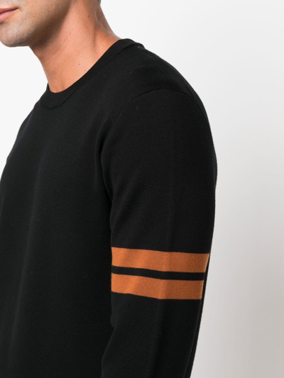 Zegna Crewneck Sweater With Ribbed Cuffs And Hem In Black