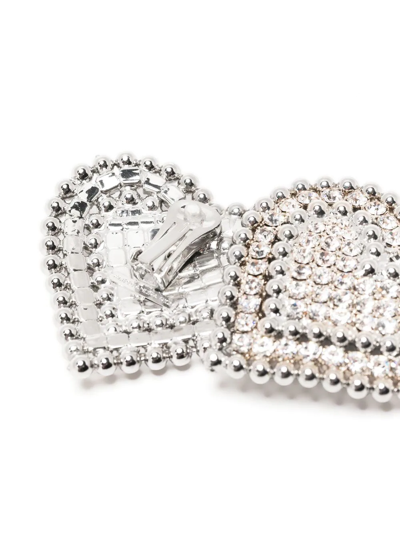 Shop Alessandra Rich Heart-shaped Earrings In Silber