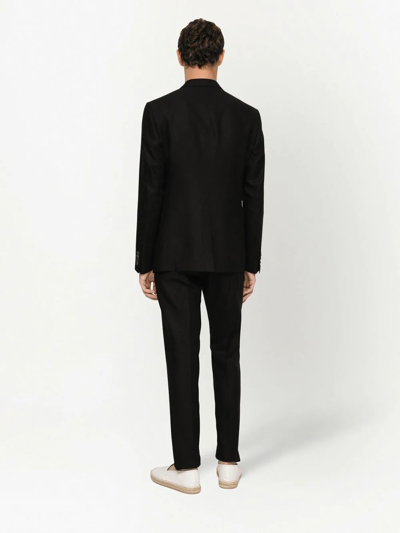 Shop Dolce & Gabbana Deconstructed Single-breasted Linen Blazer In Schwarz