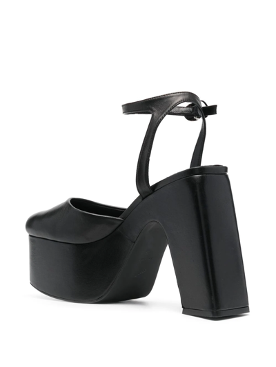 Coperni Bridge Snakeskin Platform Sandals In Schwarz