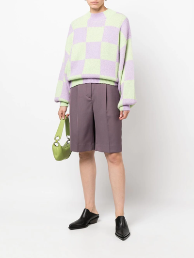 Shop Stine Goya Plaid-check Print Knit Jumper In Violett