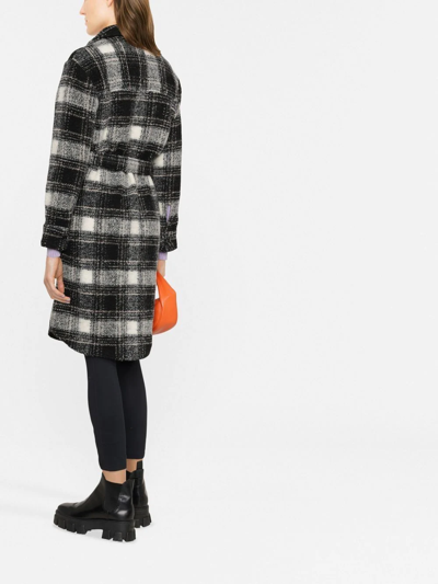 Woolrich Gentry Long Overshirt Knitted Jacket Nero-bianco  Woman In Black