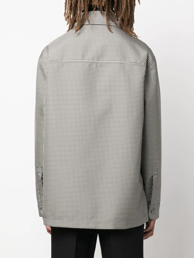 Fendi Giubbotto Houndstooth Reversible Shirt Jacket In Schwarz