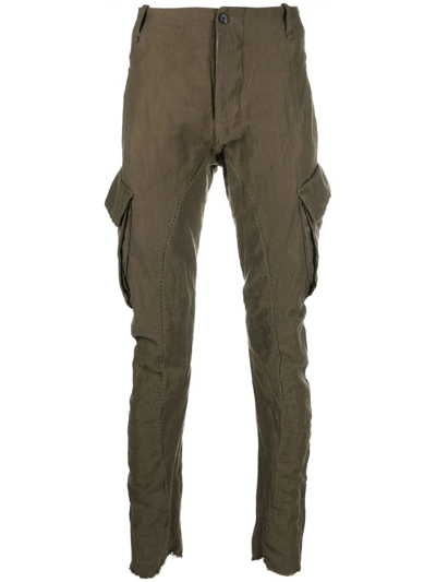 Shop Masnada Slim-cut Cargo-pocket Trousers In Braun