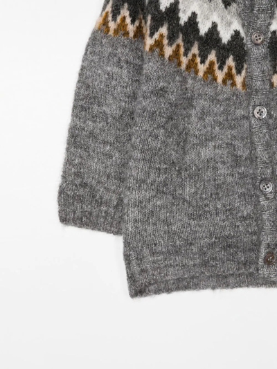 Shop Molo Fair Isle Intarsia-knit Cardigan In Grau