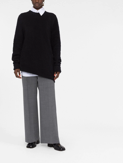 Maison Margiela Four-stitch Brushed Jumper In Schwarz