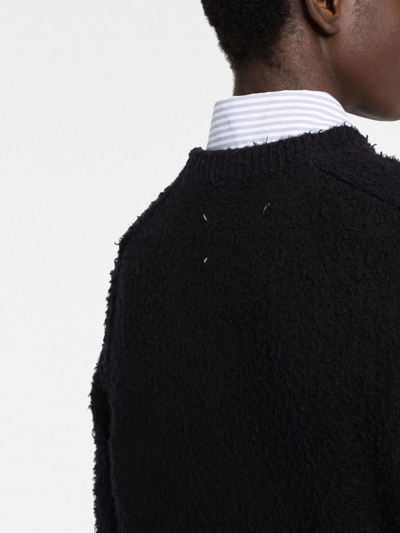 Maison Margiela Four-stitch Brushed Jumper In Schwarz