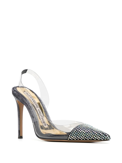 Shop Alexandre Vauthier Rhinestone-embellished Slingback Pumps In Weiss