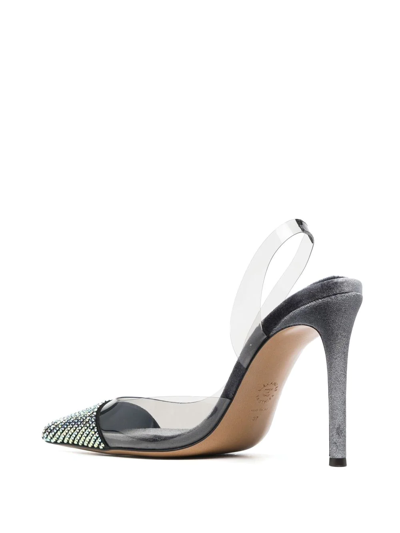 Shop Alexandre Vauthier Rhinestone-embellished Slingback Pumps In Weiss