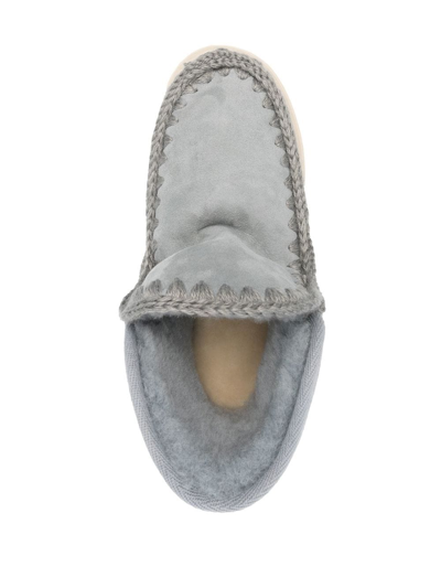 Shop Mou Embroidered-logo Slip-on Boots In Blau