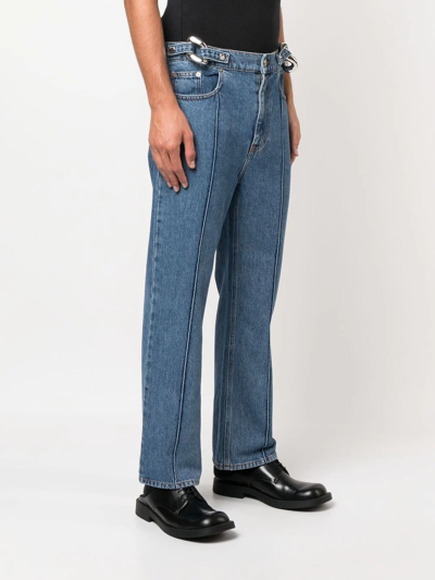 Shop Jw Anderson Chain Link Slim-leg Jeans In Blau