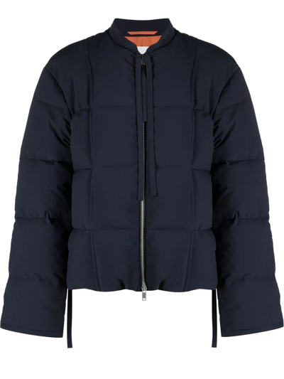 Shop Jil Sander Oversized Cotton Puffer Jacket In Blau