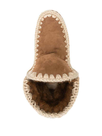Mou Logo-patch Slip-on Boots In Braun